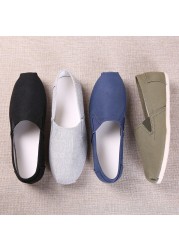 Spring Summer Men Casual Shoes Canvas Fabric Male Loafers Shallow Comfortable Breathable Light Unisex Shoes High Qualitity