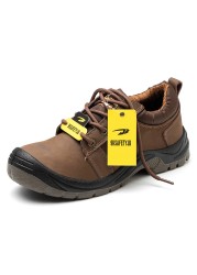 Dorpshipping men's safety shoes anti-smashing and anti-puncture safety shoes rubber non-slip protective safety shoes