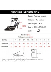 Lucifer Shiny Crystal Bowknot Ankle Strap Pumps Women Sexy Stiletto High Heels Party Wedding Shoes Woman Pointed Toe Sandals