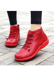 Unisex Ankle Boots Women's Solid Boots Fashion Boots High Cut Women Spring Boots Motorcycle Leather Boots Thigh High Flat Shoes