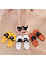 Women Slippers Cartoon Open Toe Bear Slides Non-slip Indoor Bathroom Flip Flops Men Outside Summer Beach Sandals Zapatos Hombre