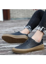 Men's formal shoes fashion sneakers non-slip genuine leather outdoor comfortable stylish low-cut casual flat sneakers