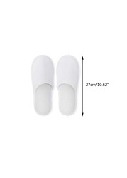 12 Pair Closed Toe Disposable Slippers Women Men Ultra Thin Brushed Plush Non-slip Disposable Slippers For Home Hotel Guest Use