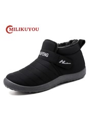 2021 Winter Snow Men Boots Waterproof Winter Shoes Men Slip On Keep Warm Ankle Boots Outdoor Comfortable Tennis Sneakers Man