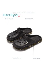 Summer Slippers Women Leisure Hole Shoes Indoor Outdoor Baotou Slippers Breathable Non-slip Garden Beach Shoes Fashion Shoes