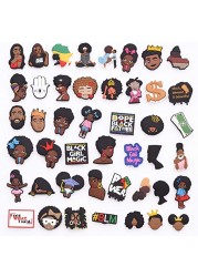 50pcs in random black man soft PVC cartoon shoe ornament wholesale shoes decoration accessories for kids