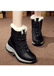 New winter women boots high quality keep warm mid-calf snow boots women lace-up comfortable ladies boots chausiras femme