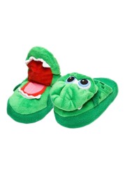 Winter Warm Indoor Slippers Shoes Funny Winter House Slippers Open Mouth Crocodile Unisex Shoes Animal Shaped Carpet Slippers