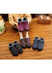 Unisex Cotton Slippers Winter New Outdoor Men Shoes Cold-proof Casual Snow Boots Shoes Men Plush Warm Women Shoes Size 35-47