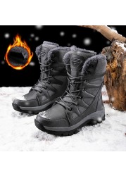 SOLIBEN New Winter Men Women Warm Snow Boots Botas De Neve Sabatos De Reflective Padded Winter Boots Boots Platform Boots