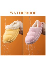 Men and women winter slippers fur slippers passionate and comfortable garden clogs mules slippers home cotton shoes couple indoor slippers