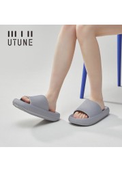 UTUNE EVA Slides Women Platform Slippers Summer Indoor Shoes Bathroom Beach Sandals Men Outside Non-slip Pink Slippers for Woman