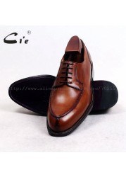 Cie-Men's Genuine Calfskin Leather Outsole Handmade Breathable Leather Brown Goodyear D143 Free Shipping