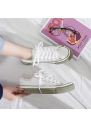 2022 Spring Basic Stylish Women Espadrilles Candy Color Students Outdoor Casual Canvas Sneakers White Concise Zapatillas Mujer