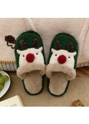 Women Cute Animal Slippers Girls Fashion Kawaii Fluffy Winter Warm Slippers Cartoon Milk Cow House Funny Slippers Chaussure Femme