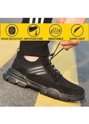 Non-slip mens work safety shoes breathable summer deodorant anti-piercing women shoes mens safety shoes work shoes