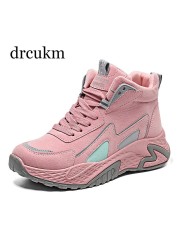 Women Sneakers Comfortable Non-slip Walking Shoes Woman Chunky Fashion Lace Up Luminous Women Vulcanized Shoes 2022 Spring