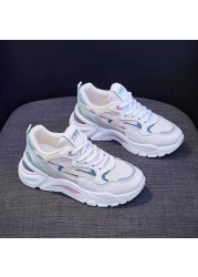 Autumn Winter Platform Sneakers Women Casual Chunky Vulcanized Shoes 2021 Fashion White Black Breathable Walking Mesh Flat Shoes