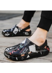 New summer new men's clogs sandals lightweight breathable beach slippers non-slip mule men garden clogs casual slippers