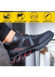 Steel Toed Anti-smashing Anti-stab and Penetration Safety Shoes Breathable Deodorant Non-slip Welding Work Shoes for Men