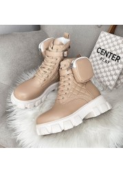 GD-time New Pra Brand Women Boots Genuine Leather Boots High Quality Heeled Motorcycle Long Boots Warm Autumn Winter Shoes Woman