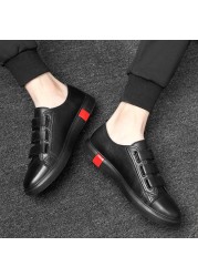 Men's casual leather shoes, classic lace-up shoes, comfortable walking shoes, flat, breathable, fashionable