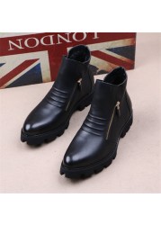 Brand Men Botas Hombre Ankle Boots Fashion Men Leather Chelsea Boots Men Moccasins Motorcycle Mens Warm Boots Men Work Shoes