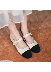 FEDONAS Spring Summer Women Pumps Concise Fashion Sweet Low Heel Buckle Mary Janes Shoes Woman 2022 Casual Office Ladies Dress