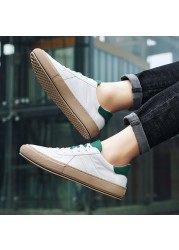 Non-leather casual shoes white sneakers for men canvas shoes men flats waterproof skateboarding shoes vulcanized shoes platform