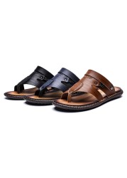 YEINSHAARS Summer New Style Men Leather Sandals Soft Bottom Leisure Men Shoes Sandals Recommend Zandalias Para Hombre Verano