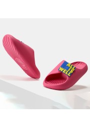 Fashion Candy Color Thick Sole Slides Women Summer EVA Couple Slippers Home Leisure Outdoor Beach Sandals Thick Sole Trend Shoes