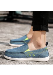 Men's Canvas Shoes Breathable Casual Shoes Luxury Brand Men Loafers Lightweight Boat Shoes Designer Vulcanize Shoes Sneakers