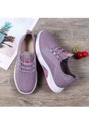 Sneakers Women Running Casual Fit Simple Design Mesh Material Round Toe Cap 3 Colors 7 Sizes To Choose