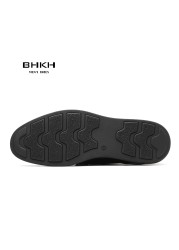 BHKH 2022 Autumn Genuine Leather Men Dress Shoes Fashion Lace-up Man Casual Shoes Work Smart Work Office Shoes light weig