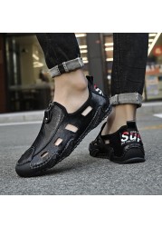 2022 New Summer Men's Soft Leather Casual Shoes Luxury Fashion Soft Loafers Moccasins Breathable Non-Slip Driving Shoes Big Size