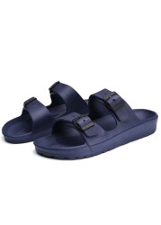 Men Slippers Thick Sole Non-slip Mens Sandals Summer Water Shoes Candy Color Slides Mens Beach Shoes Men Slippers Brand Designer