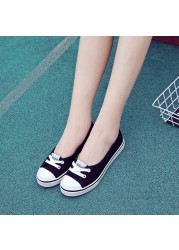 Autumn spring light canvas shoes women shoes slip on students tide Korean set foot pedal flat shoes