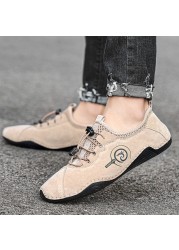 2022 new men's casual shoes men's shoes fashion high quality shoes leather driving shoes flat shoes handmade luxury boat shoes big size