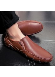 Men's casual genuine leather shoes, waterproof moccasin shoes, comfortable driving sports shoes, men's fashion