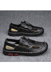 Men's shoes 2022 summer fashion casual beach non-slip rubber outdoor breathable non-slip high quality genuine leather trekking