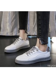 Comfort Sneakers Women Lace-up PU Leather Casual Shoes White Woman Sneaker Women Flats Zapatillas Mujer Tenis Feminino Pink