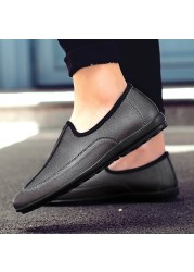 Fashion summer men's casual shoes men comfortable shoes men leather shoes casual breathable shoes flats