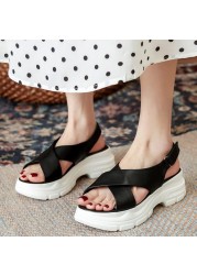 VENTACT Summer Women Sandals Genuine Leather Light Buckles Women Shoes Casual Daily Shoes Size 34-39