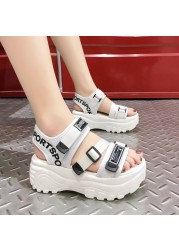 JMPRS Chunky Platform Women's Sandals Summer 2022 Hook Loop Wedge Sports Sandals Women Open Toe Casual Thick Sole Sandalias Mujer