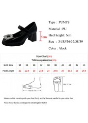 Lucifer Women Sparkling Crystals Ankle Strap Chunky Heel Women Platform Shoes Spring 2022 Mary Jane Shoes