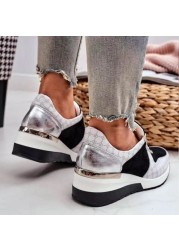 2022 ladies sneakers spring and autumn slope heel platform shoes casual shoes outdoor non-slip walking shoes women's shoes