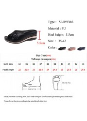 Lucifer New Women Plus Size 43 Wedge Shoes 2022 Summer Buckle Heel Feet Sandals Comfortable Non-slip Beach Wear