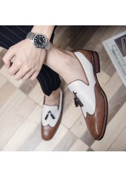 mens oxford shoes leather brogue men dress shoes classic business formal shoes for men plus size 48