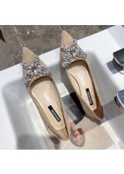 Rimocy Luxury Rhinestone Butterfly Women Pumps Sexy Pointed Toe Thin High Heel Shoes Woman Spring Summer Wedding Party Shoes