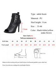 Lucifer Fashion Buckle High Heels Ankle Boots Women Summer Zipper Peep Toe Sandals Shoes Woman PU Leather Stiletto Heels Ladies